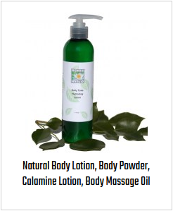 Natural Body Lotion, Body Powder, Calamine Lotion, Body Massage Oil